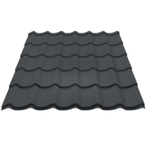 Tôle de toiture imitation tuile gris ardoise en acier galvanisé – profil ondulé effet tuile