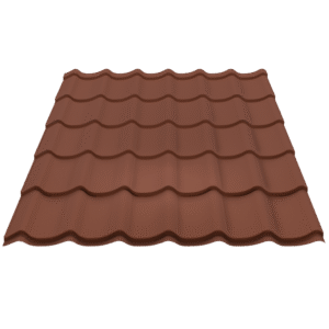 Tôle de toiture imitation tuile rouge tuile en acier galvanisé – profil ondulé effet tuile