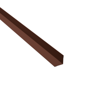 Profilé d’angle intérieur 40x40 en acier rouge tuile RAL 8004 pour finition bardage