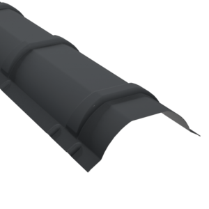 Faîtière ronde en bac acier gris ardoise RAL 7024 pour finition de faîtage