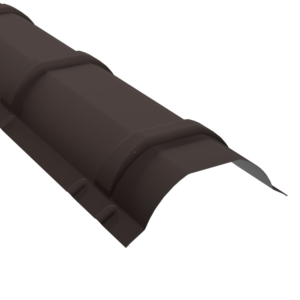 Faîtière ronde en bac acier marron RAL 8017 pour finition de faîtage