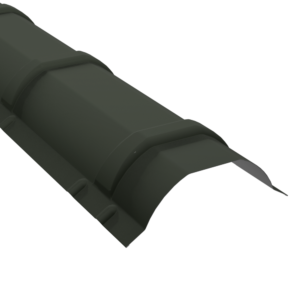 Faîtière ronde en bac acier vert RAL 6020 pour finition de faîtage