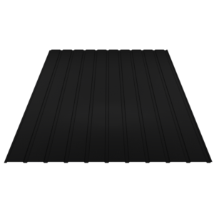 Tôle de bardage acier noir RAL 9005 pour façade et bâtiment