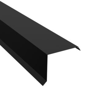 Bande de rive en bac acier gris ardoise noir RAL 9005 pour couverture en tôle imitation tuile