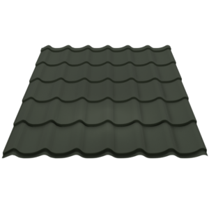 Tôle de toiture imitation tuile vert en acier galvanisé – profil ondulé effet tuile