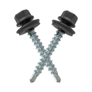 Vis autoforeuse acier laqué gris ardoise RAL 7024 avec rondelle d’étanchéité EPDM pour bac acier