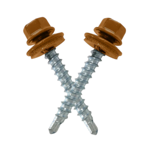 Vis autoforeuse acier laqué imitation bois avec rondelle d’étanchéité EPDM pour bac acier