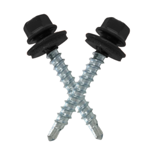 Vis autoforeuse acier laqué noir RAL 9005 avec rondelle d’étanchéité EPDM pour bac acier