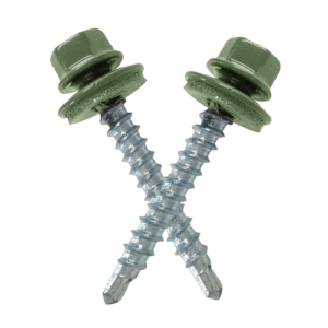 Vis autoforeuse acier laqué vert RAL 6020 avec rondelle d’étanchéité EPDM pour bac acier